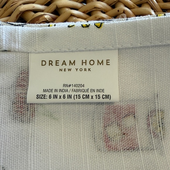 NWT Set-of-6 Dream Home New York 100% Cotton 6”x6” Print Cocktail Napkins - Picture 6 of 8